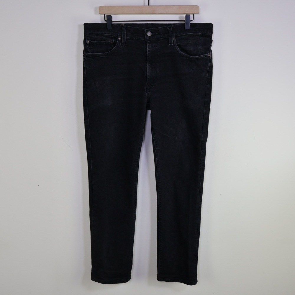 Levis‎ Premium 511 Slim Fit Jeans 36x32 Black Denim Stretch Casual Mens Pants